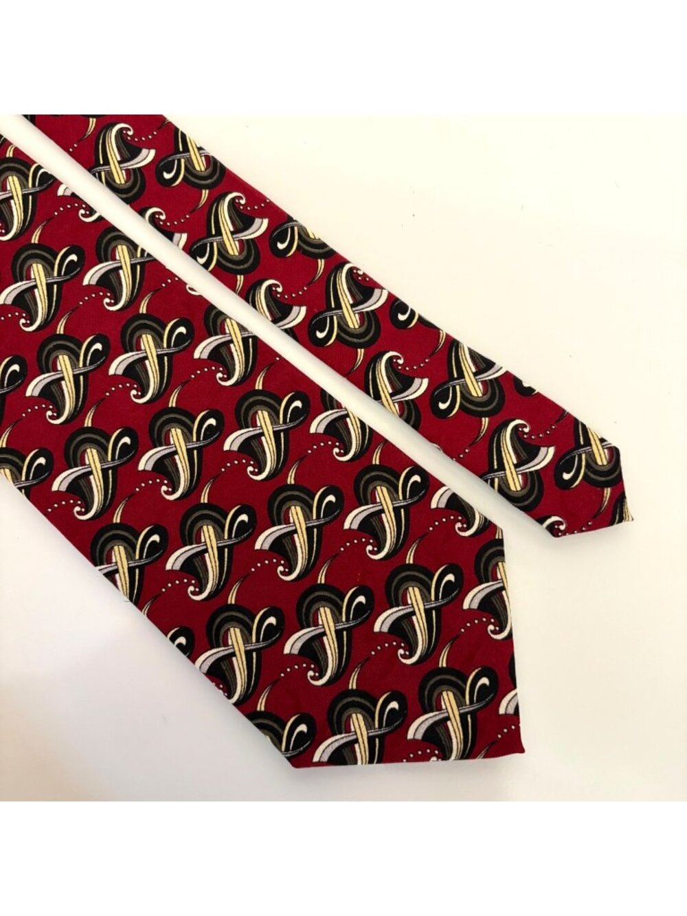 Matrix Red Abstract Silk Tie Mens Necktie Classic Vintage Luxury Look Retro